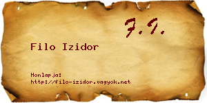 Filo Izidor névjegykártya