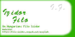 izidor filo business card